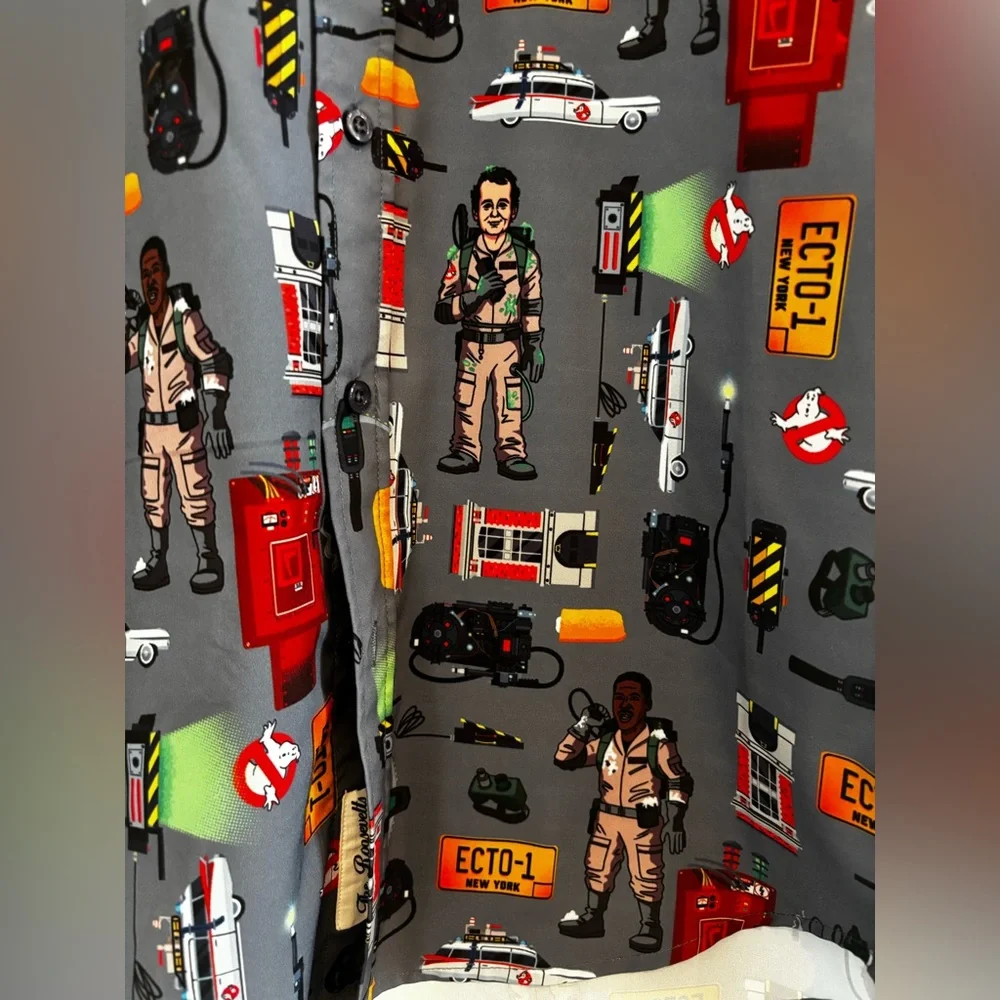 RSVLTS x Ghostbusters Ain't Afraid Kunuflex Button Down Short Sleeve Size M